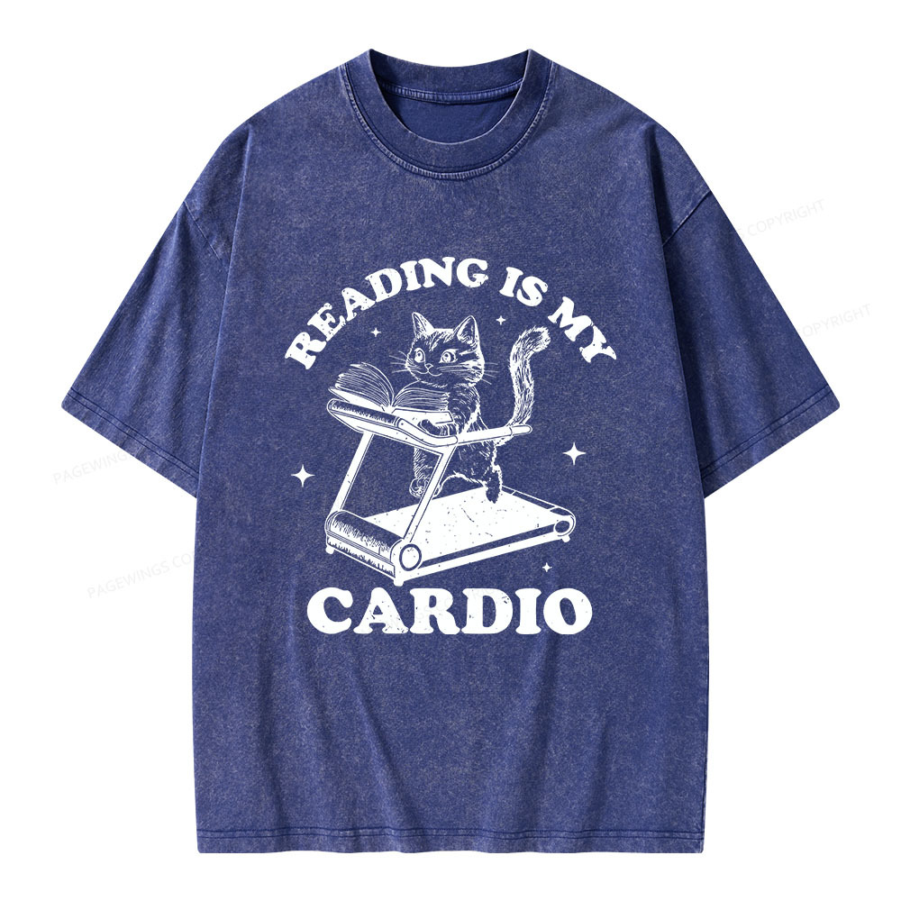 Pagewings Reading is my Cardio Unisex Washed T-shirt