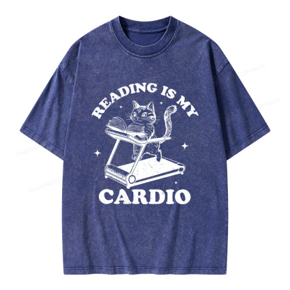 Pagewings Reading is my Cardio Unisex Washed T-shirt
