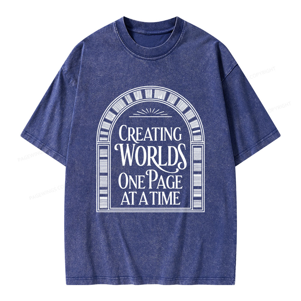 Pagewings Creating Worlds One Page At A Time Unisex Washed T-shirt