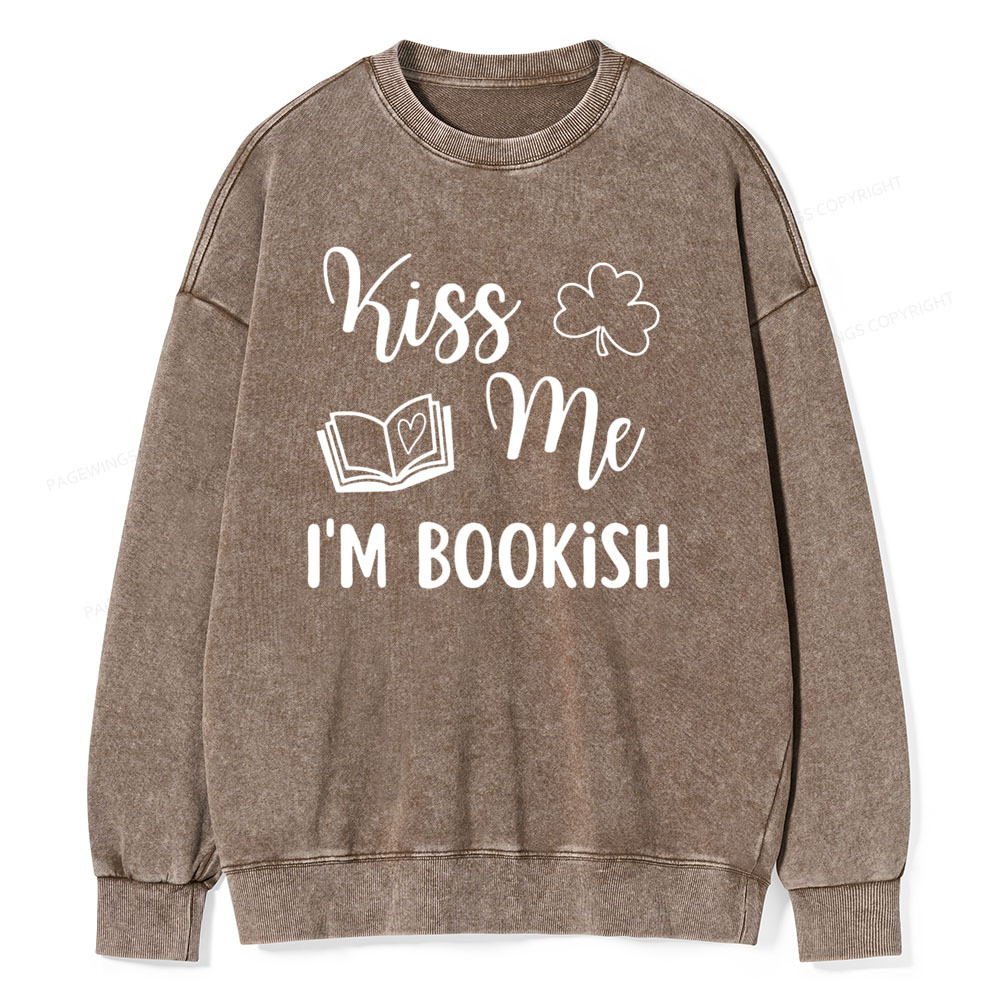 Pagewings Book Funny, Reader Bookworm Librarian Shirt Gift Unisex Washed Sweatshirt