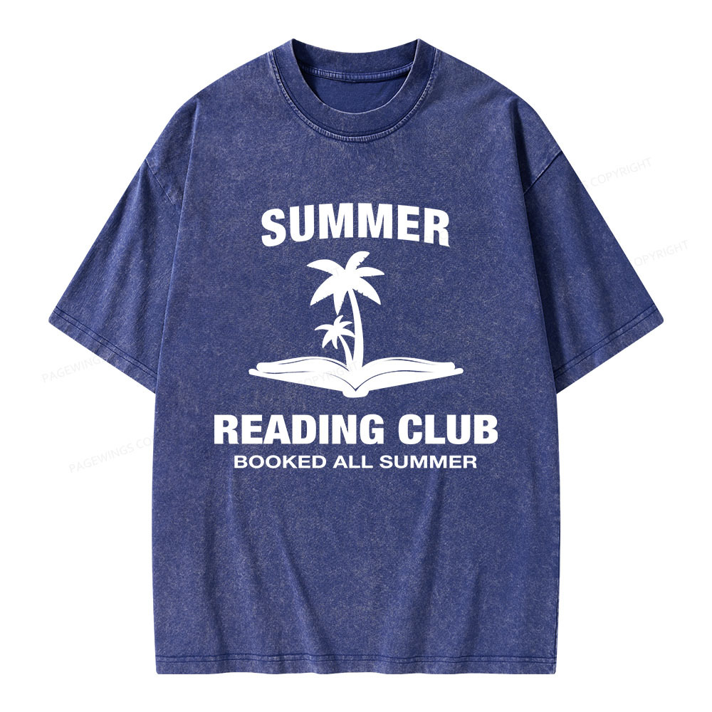 Pagewings Summer Reading Club Unisex Washed T-shirt