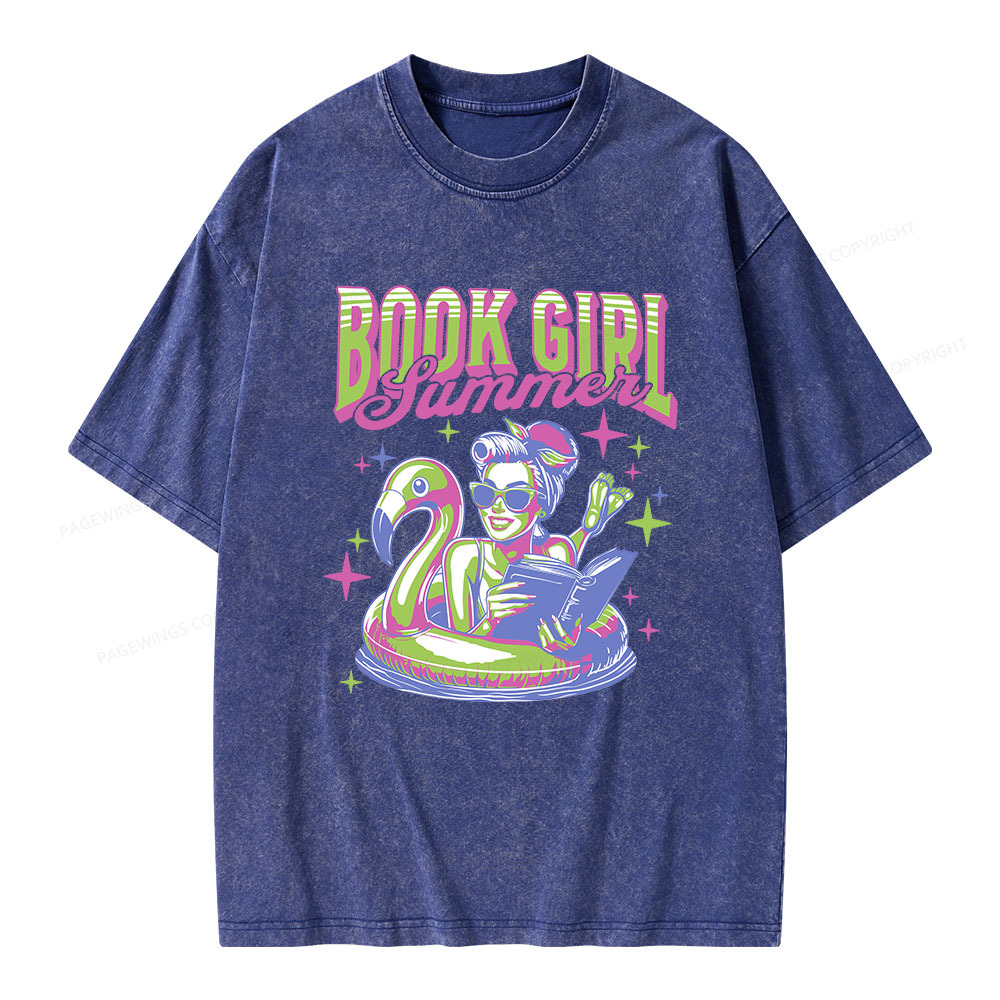 Pagewings Bookish Girl Summer Unisex Washed T-shirt