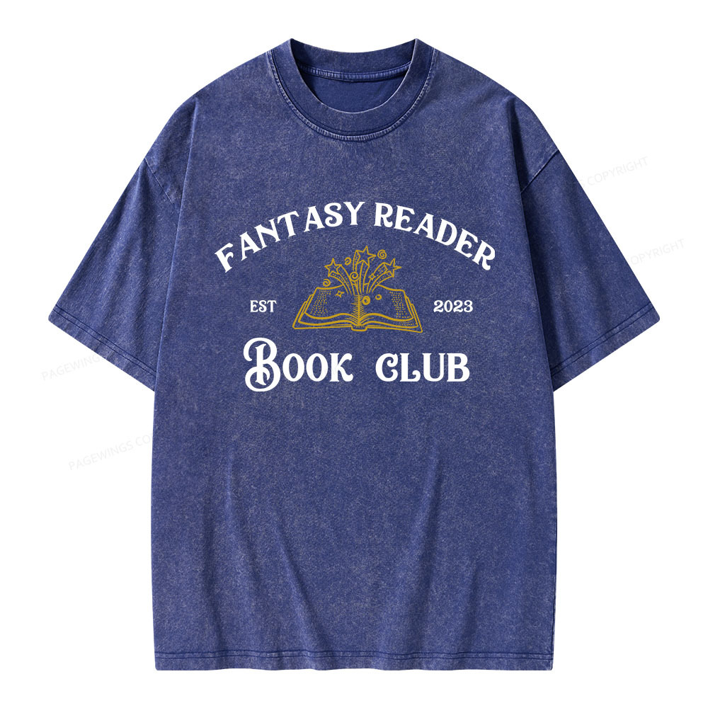Pagewings Fantasy Reader Book Club Unisex Washed T-shirt