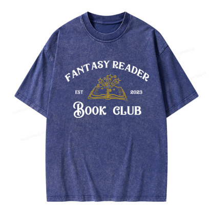 Pagewings Fantasy Reader Book Club Unisex Washed T-shirt