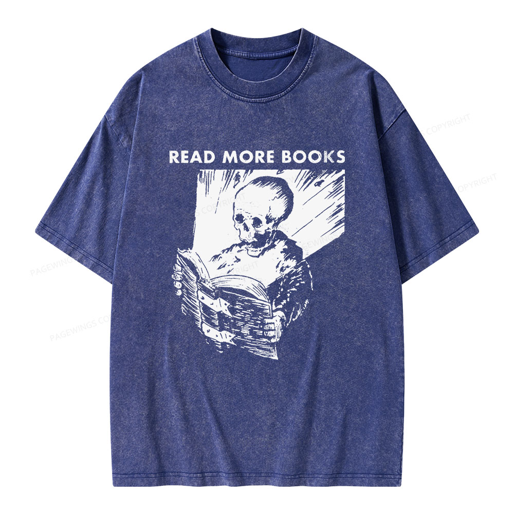 Pagewings Read More Books Unisex Washed T-shirt