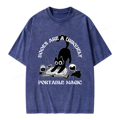 Pagewings Books Are Uniquely Portable Magic Unisex Washed T-shirt