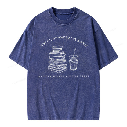 Pagewings Just On My Way To Buy A Book  Unisex Washed T-shirt