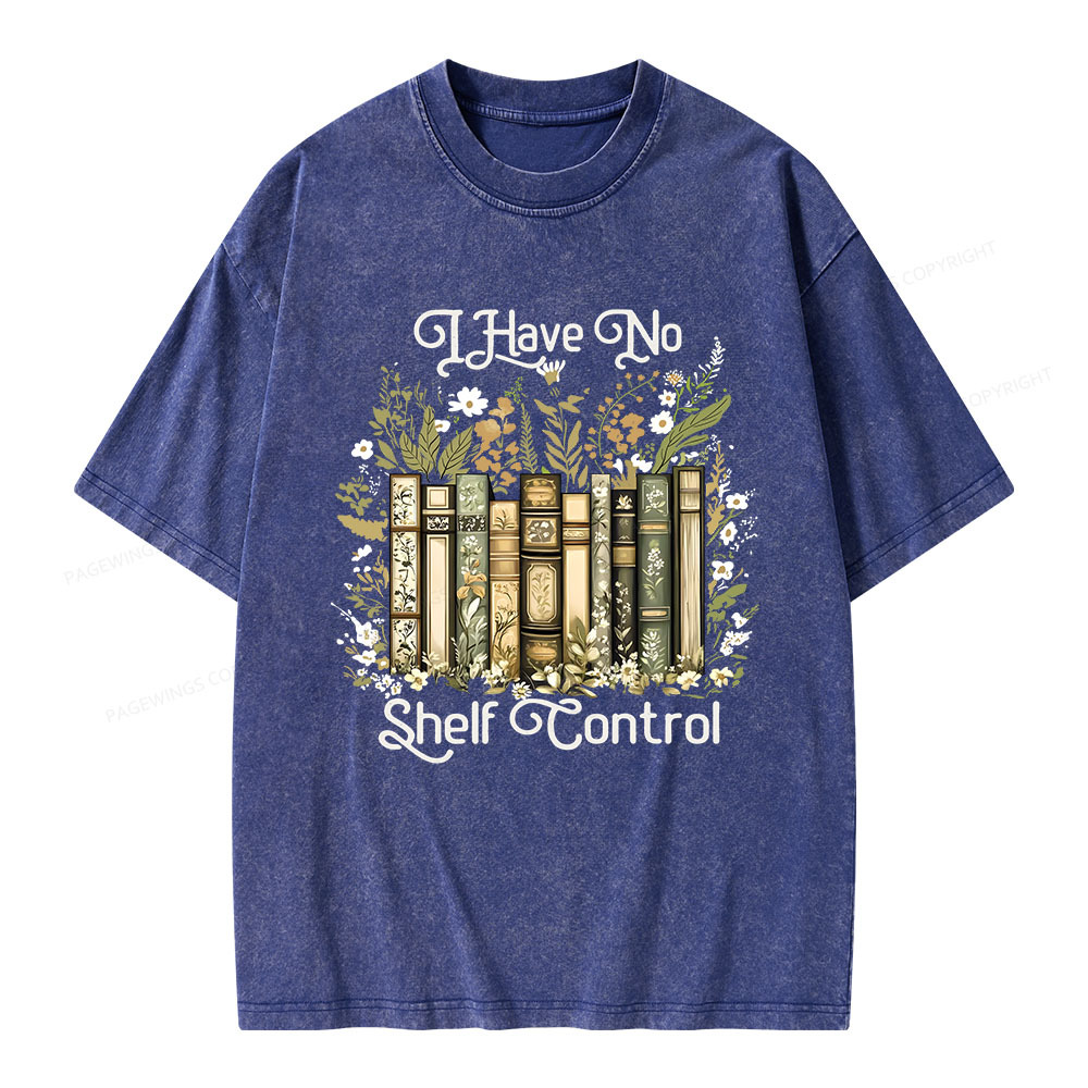Pagewings I Have No Shelf Control Unisex Washed T-shirt