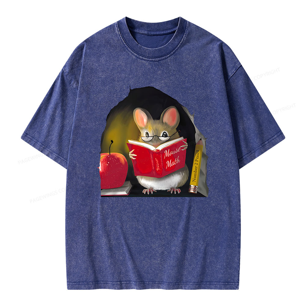 Pagewings Mouse Math Unisex Washed T-shirt