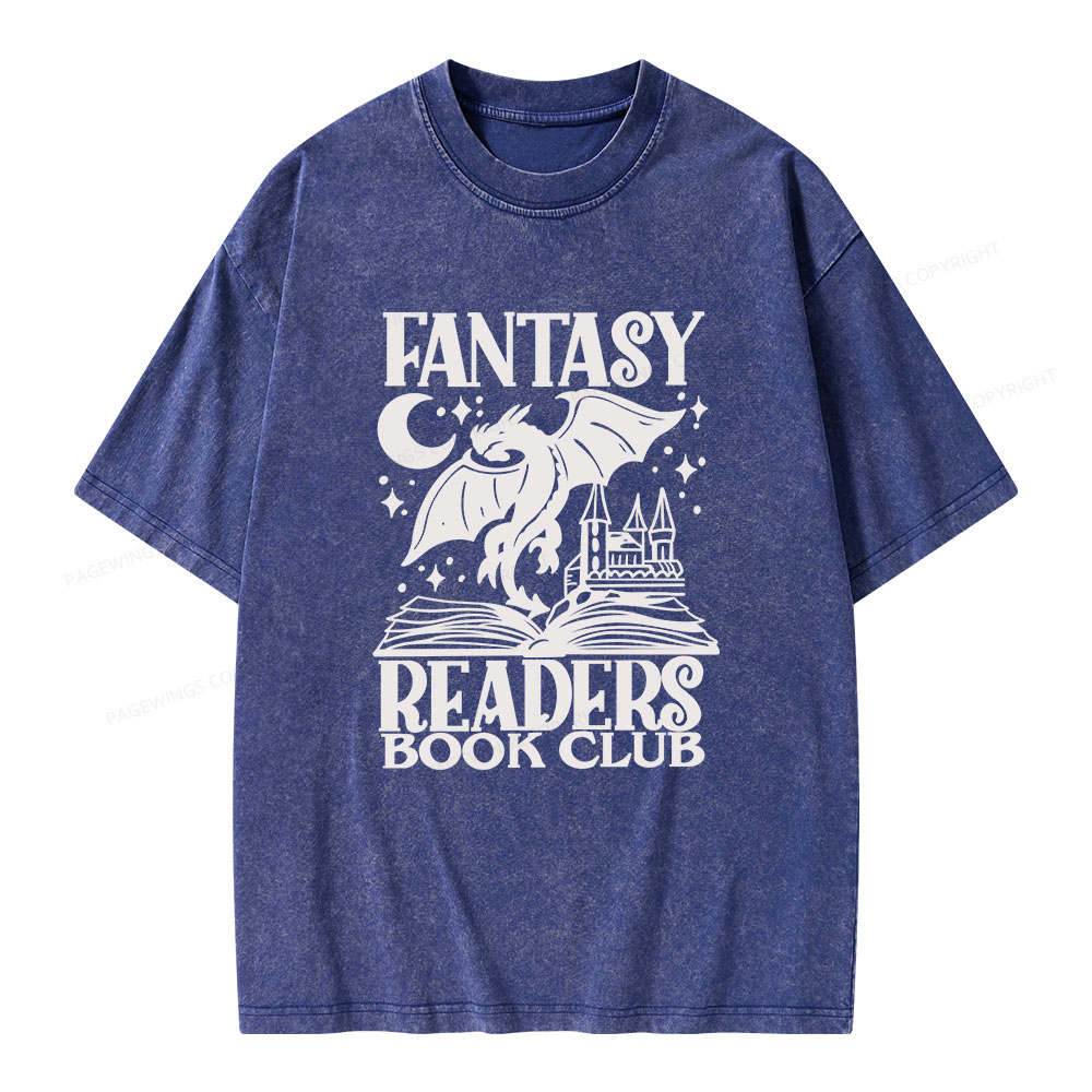 Pagewings Fantasy Readers Book Club Unisex Washed T-shirt