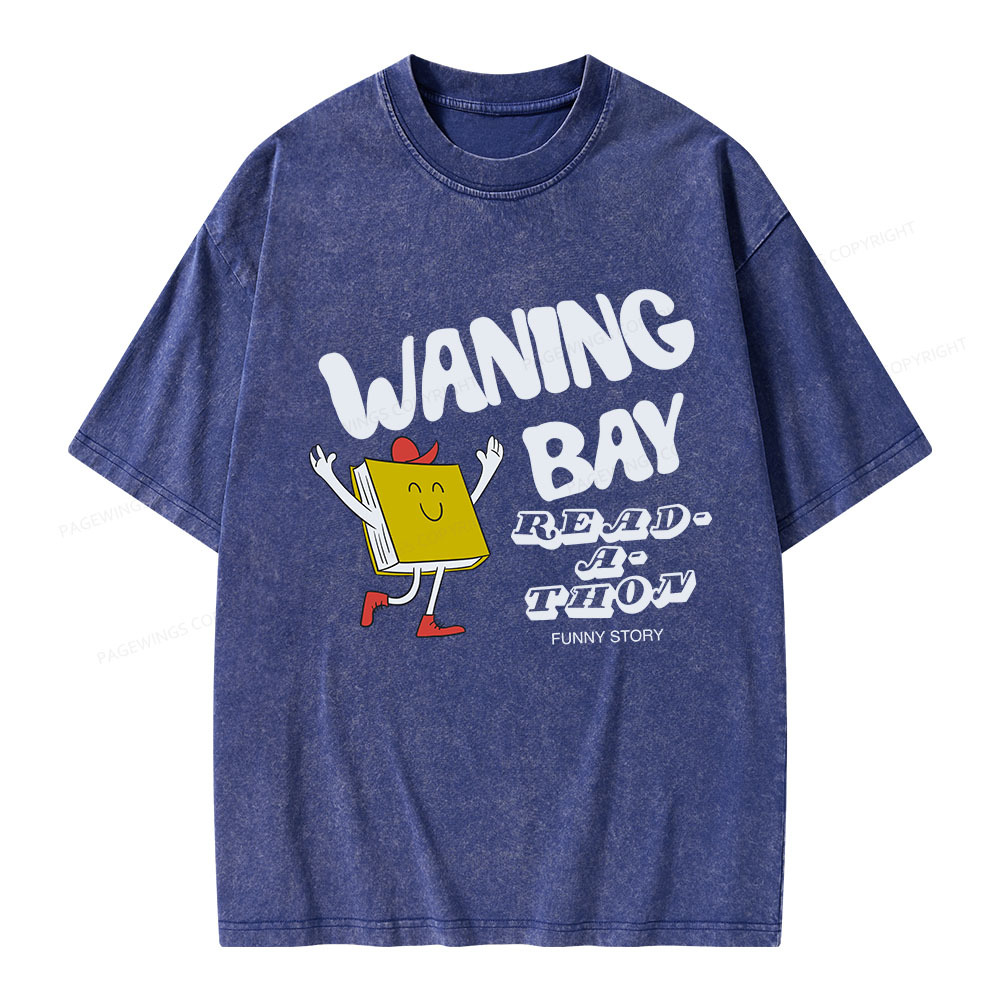 Pagewings Waning Bay Read-A-Thon Funny Story Unisex Washed T-shirt