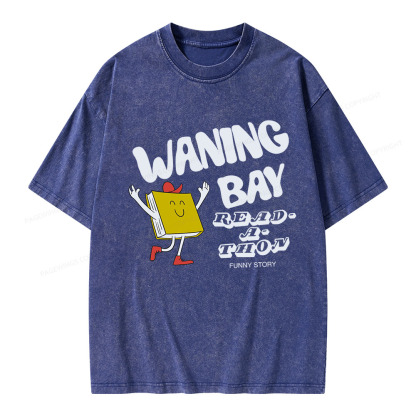 Pagewings Waning Bay Read-A-Thon Funny Story Unisex Washed T-shirt