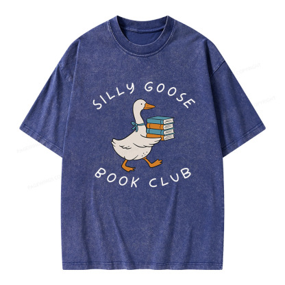 Pagewings Silly Goose Book Club Unisex Washed T-shirt