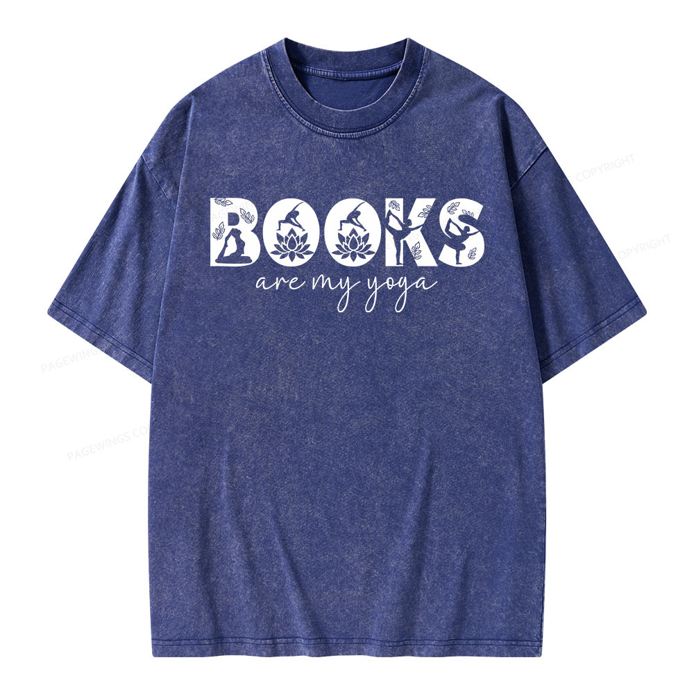 Pagewings Books Are My Yoga Unisex Washed T-shirt