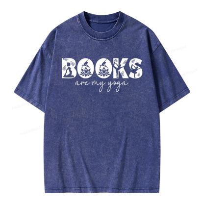 Pagewings Books Are My Yoga Unisex Washed T-shirt