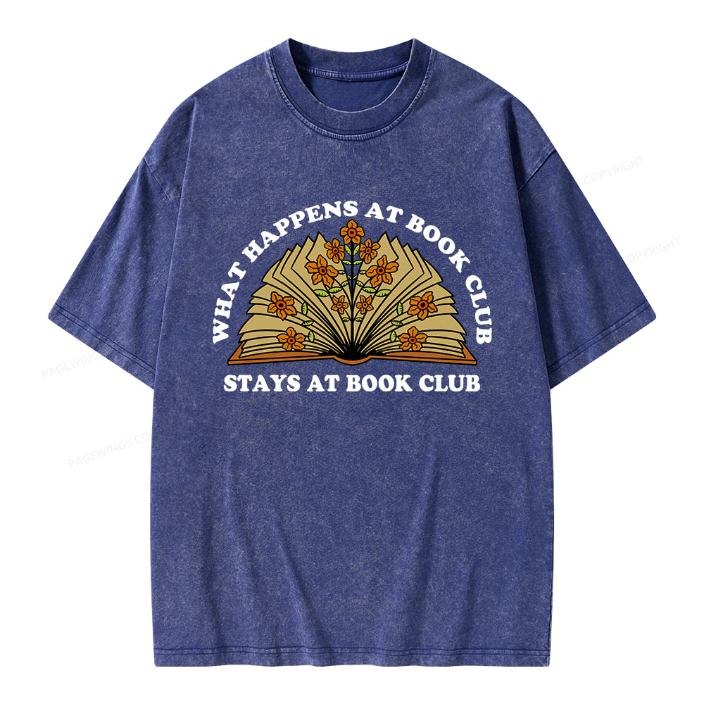Pagewings Stays At Book Club Unisex Washed T-shirt