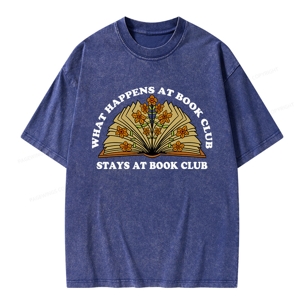 Pagewings Stays At Book Club Unisex Washed T-shirt
