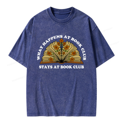 Pagewings Stays At Book Club Unisex Washed T-shirt