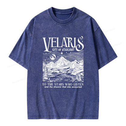 Pagewings Velaris City Of Starlight Acotar Unisex Washed T-shirt