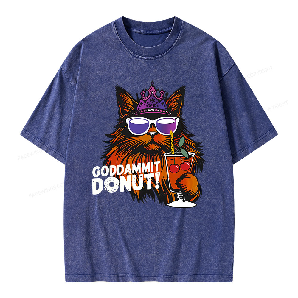 Pagewings Goddammit Donut Unisex Washed T-shirt