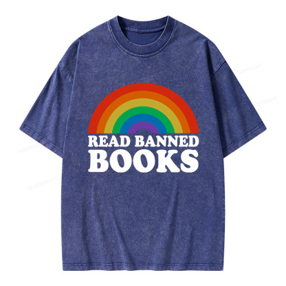 Pagewings Read Banned Books Unisex Washed T-shirt