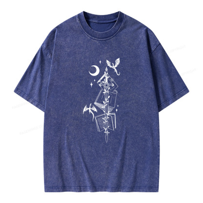 Pagewings Book Dragons Unisex Washed T-shirt
