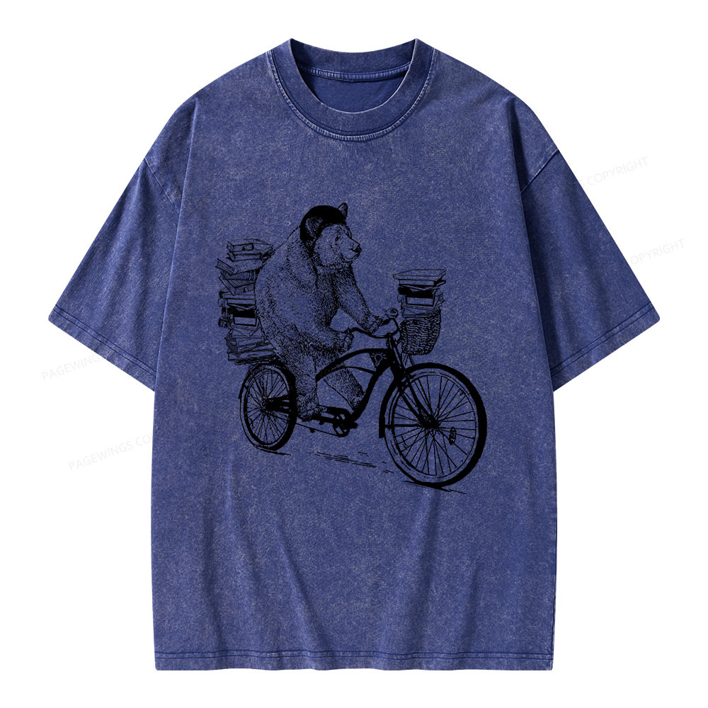 Pagewings Book Bear Unisex Washed T-shirt