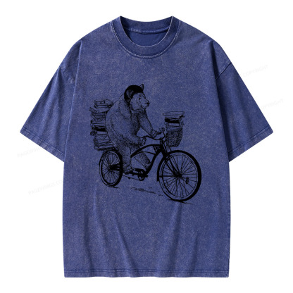 Pagewings Book Bear Unisex Washed T-shirt