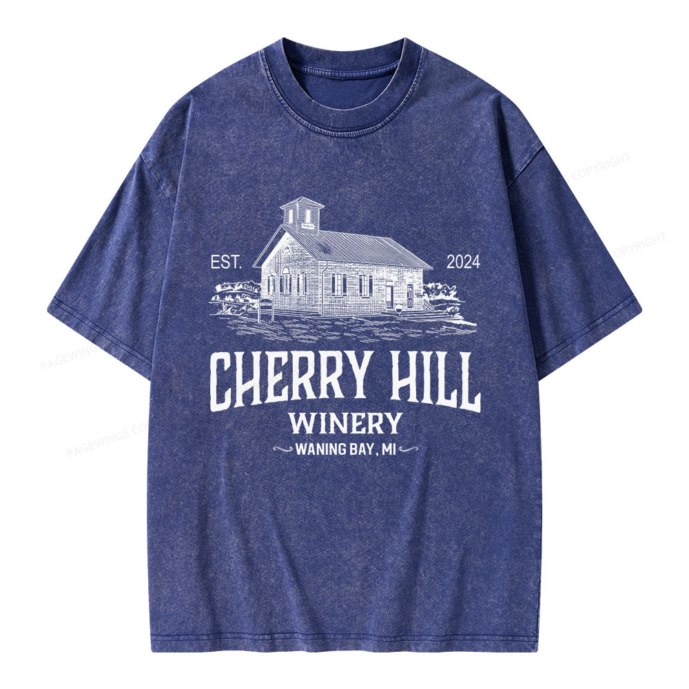 Pagewings Cherry Hill Winery Unisex Washed T-shirt