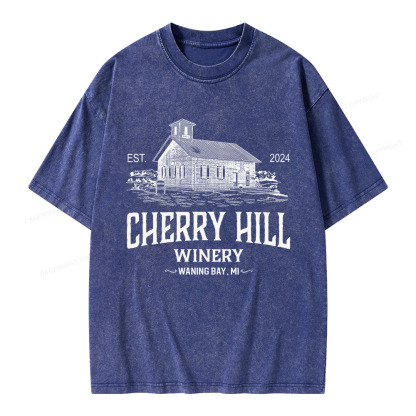 Pagewings Cherry Hill Winery Unisex Washed T-shirt