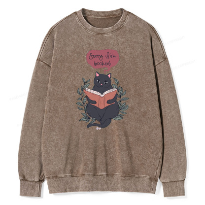 Pagewings Cats love reading books Unisex Washed Sweatshirt