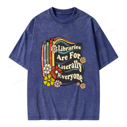 Pagewings Libraries Are For Literally Everyone Unisex Washed T-shirt