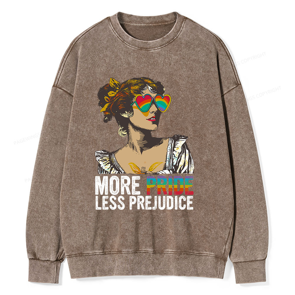 Pagewings More Pride Less Prejudice Unisex Washed Sweatshirt