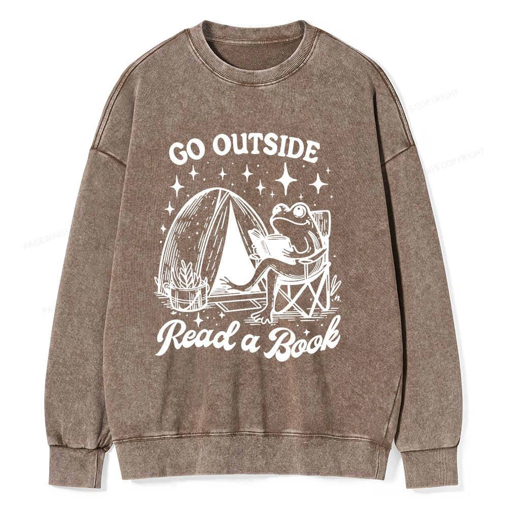 Pagewings Go Outside Unisex Washed Sweatshirt