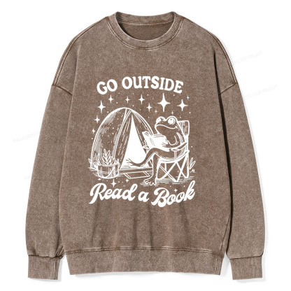 Pagewings Go Outside Unisex Washed Sweatshirt