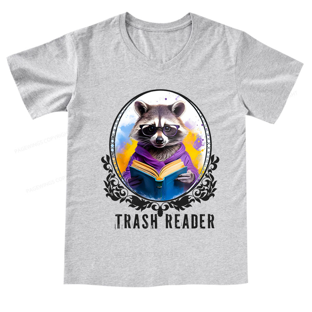 Pagewings Trash Reader V-neck T-shirt