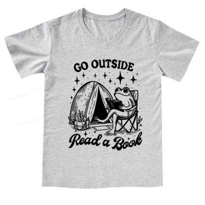 Pagewings Go Outside V-neck T-shirt