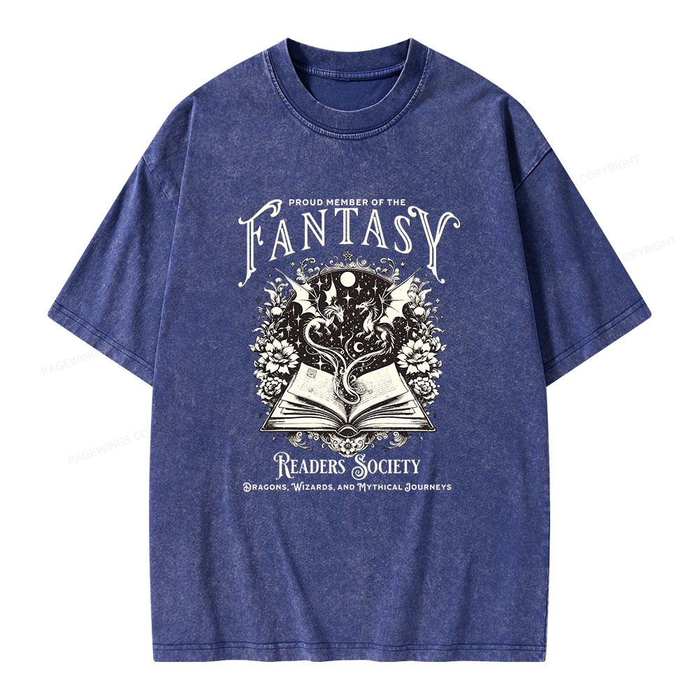Pagewings Fantasy Readers Society Unisex Washed T-shirt