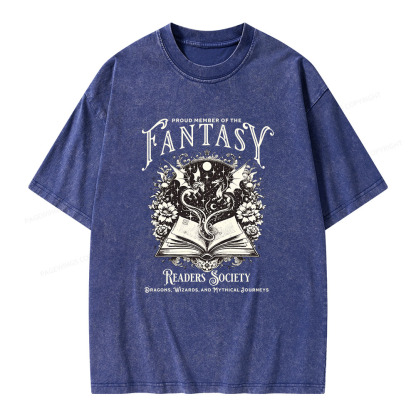 Pagewings Fantasy Readers Society Unisex Washed T-shirt