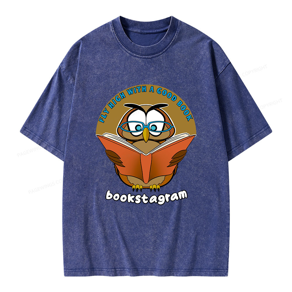 Pagewings Fly High With A Good Book Unisex Washed T-shirt