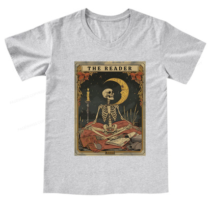Pagewings The Reader Tarot Card V-neck T-shirt