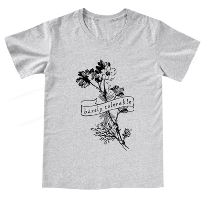 Pagewings Barely Tolerable V-neck T-shirt
