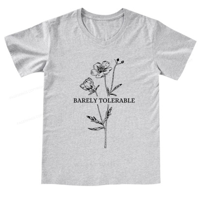 Pagewings Barely Tolerable V-neck T-shirt