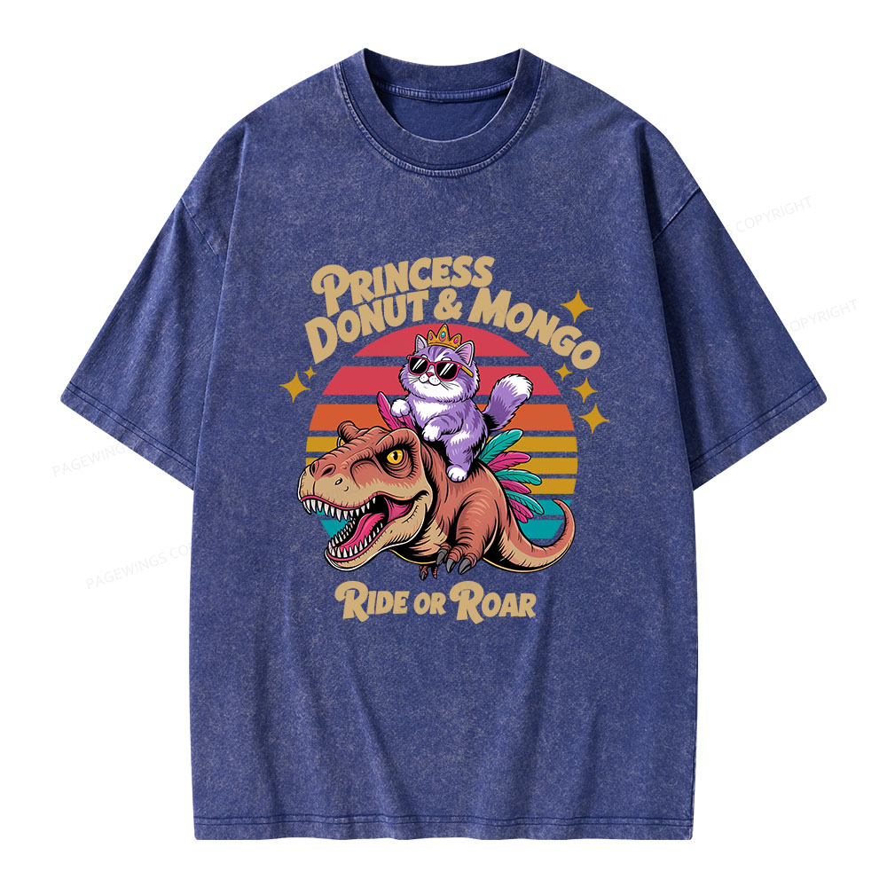 Pagewings Princess Donut & Mongo Unisex Washed T-shirt