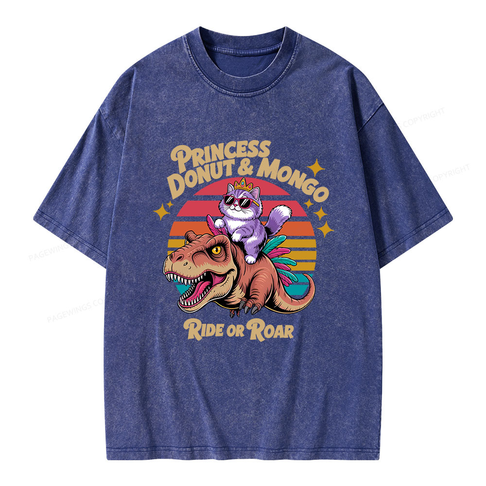 Pagewings Princess Donut & Mongo Unisex Washed T-shirt