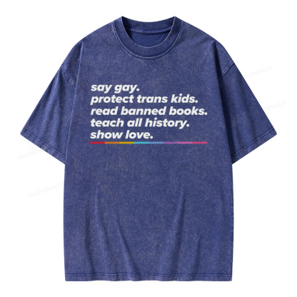 Pagewings Read Banned Books Unisex Washed T-shirt