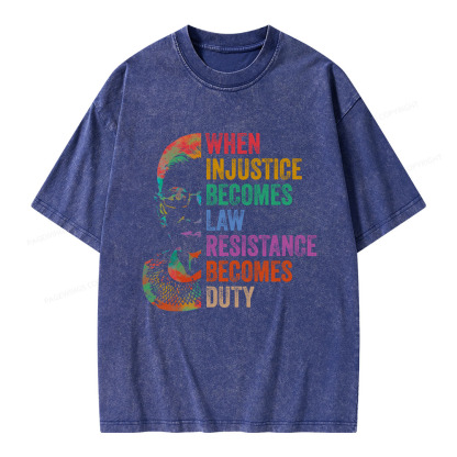 Pagewings When Injustice Becomes Law Unisex Washed T-shirt