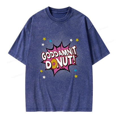 Pagewings Goddamnit Donut Unisex Washed T-shirt