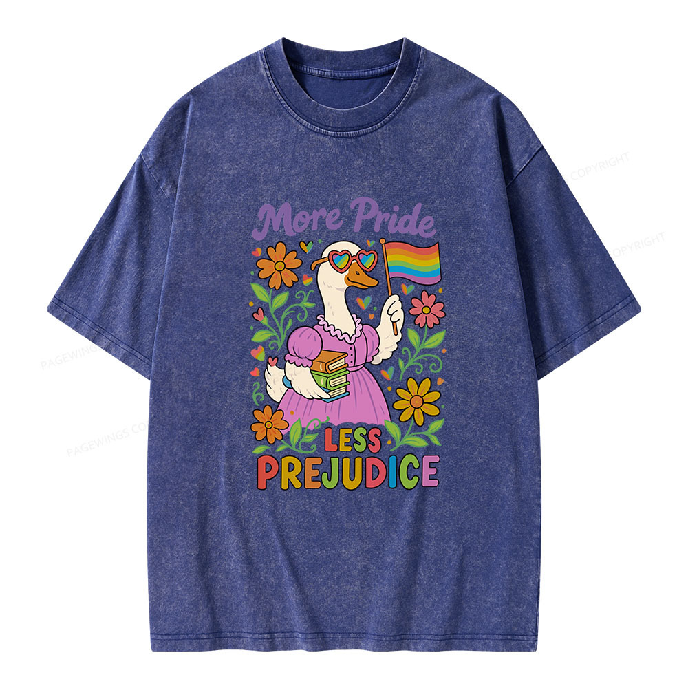 Pagewings More Pride Less Prejudice Unisex Washed T-shirt