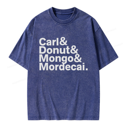 Pagewings Carl Donut Mongo Mordecai Unisex Washed T-shirt